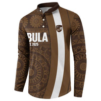 Bula Fiji Football Custom Button Sweatshirt One Vanua One Team Tapa Pattern