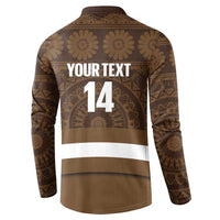 Bula Fiji Football Custom Button Sweatshirt One Vanua One Team Tapa Pattern