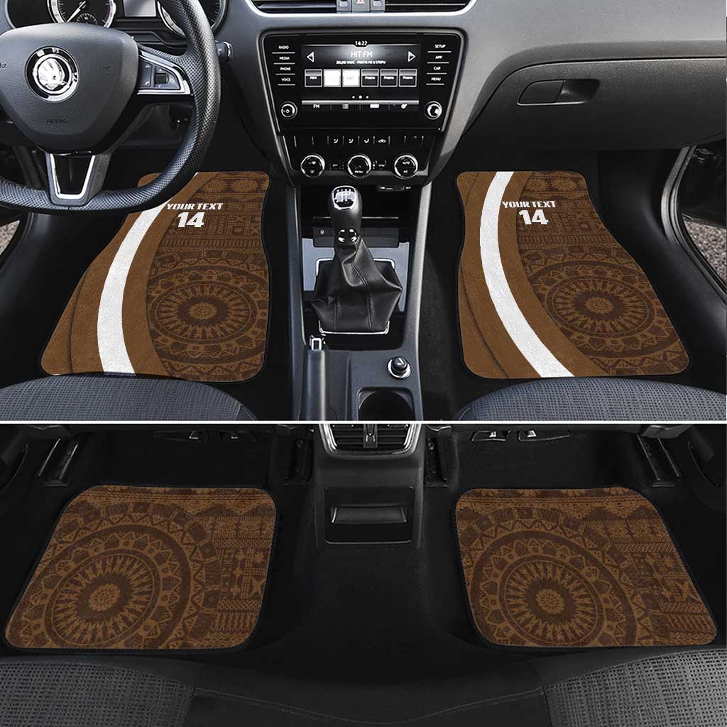 Bula Fiji Football Custom Car Mats One Vanua One Team Tapa Pattern