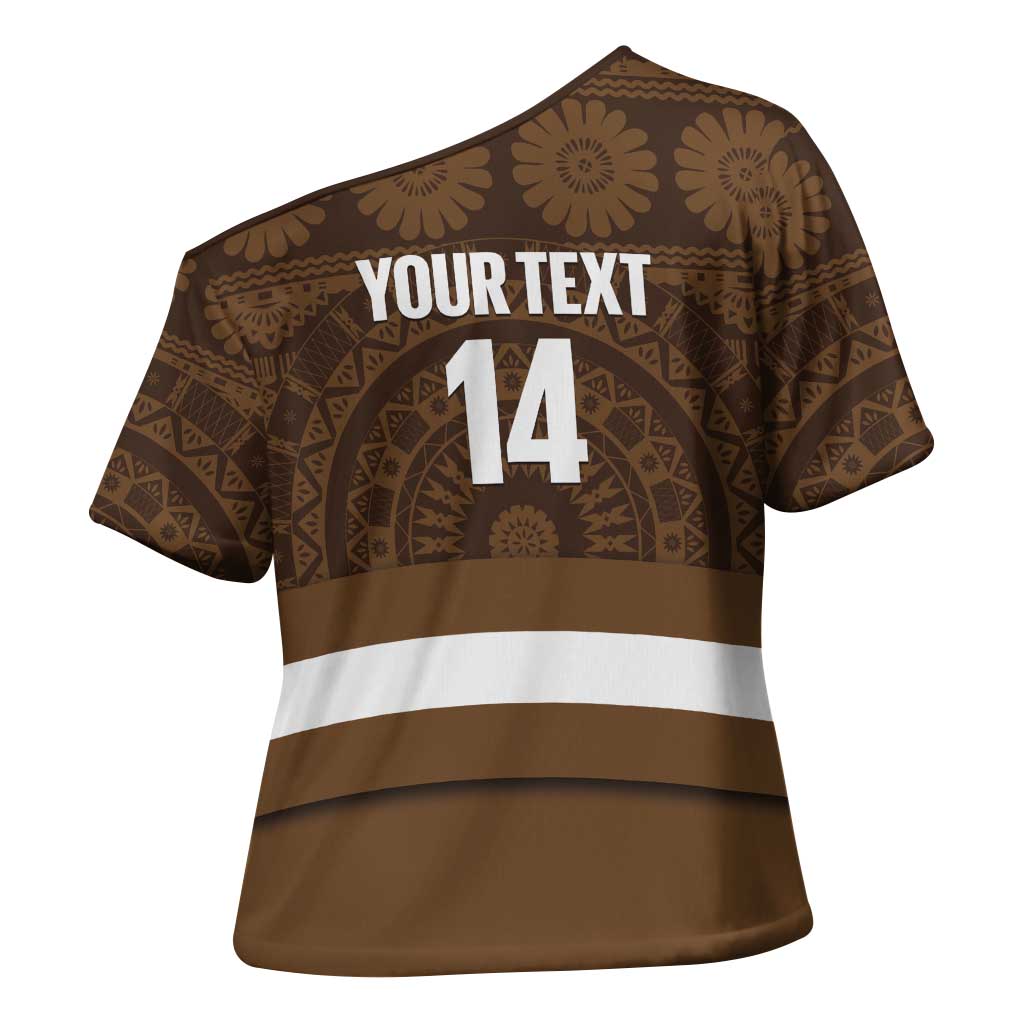 Bula Fiji Football Custom Cross Shoulder Shirt One Vanua One Team Tapa Pattern LT14 - Polynesian Pride