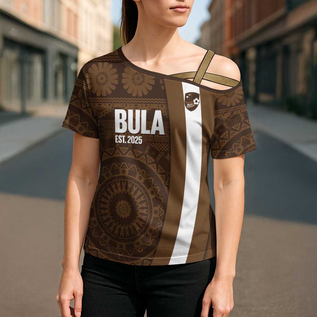 Bula Fiji Football Custom Cross Shoulder Shirt One Vanua One Team Tapa Pattern LT14 - Polynesian Pride