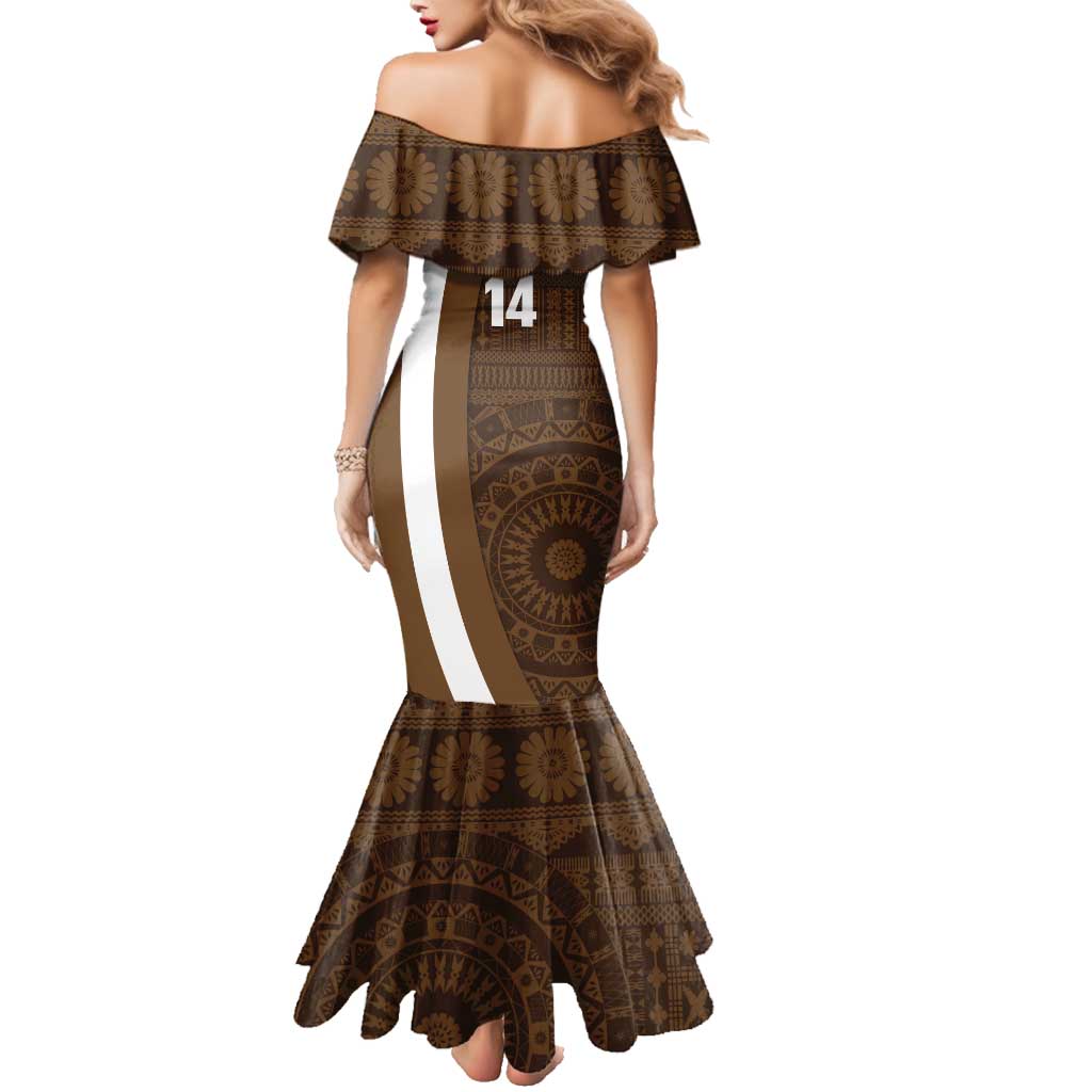 Bula Fiji Football Custom Family Matching Mermaid Dress and Hawaiian Shirt One Vanua One Team Tapa Pattern