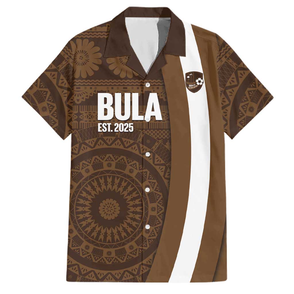 Bula Fiji Football Custom Family Matching Off The Shoulder Long Sleeve Dress and Hawaiian Shirt One Vanua One Team Tapa Pattern