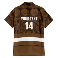 Bula Fiji Football Custom Family Matching Off Shoulder Short Dress and Hawaiian Shirt One Vanua One Team Tapa Pattern