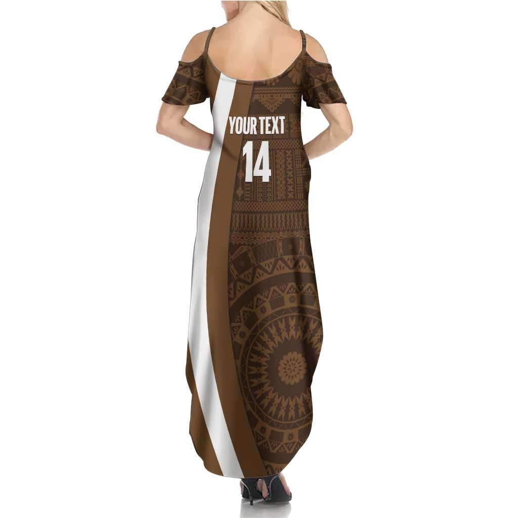 Bula Fiji Football Custom Family Matching Summer Maxi Dress and Hawaiian Shirt One Vanua One Team Tapa Pattern