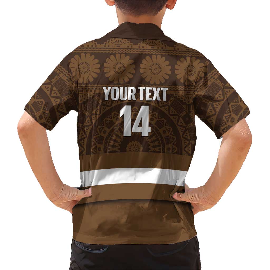 Bula Fiji Football Custom Family Matching Tank Maxi Dress and Hawaiian Shirt One Vanua One Team Tapa Pattern
