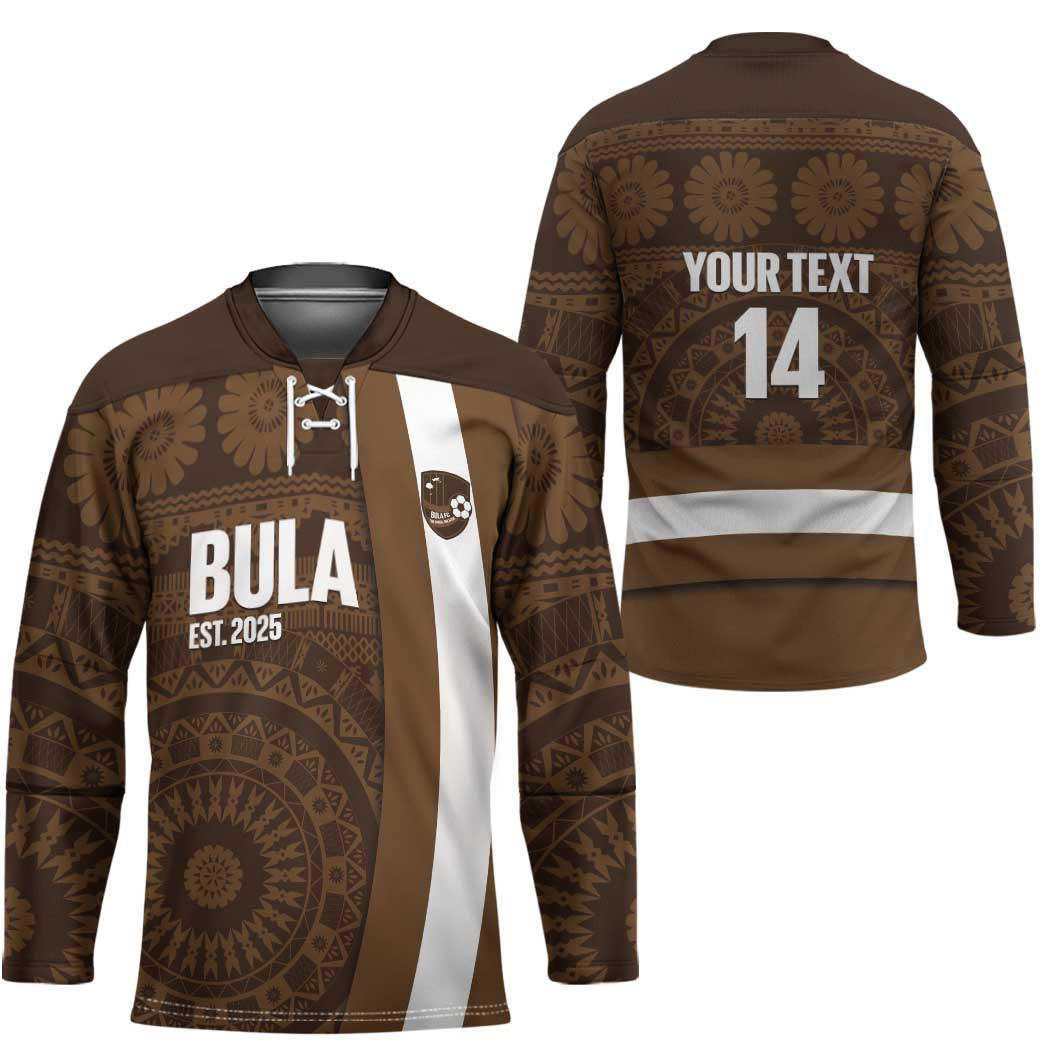 Bula Fiji Football Custom Hockey Jersey One Vanua One Team Tapa Pattern