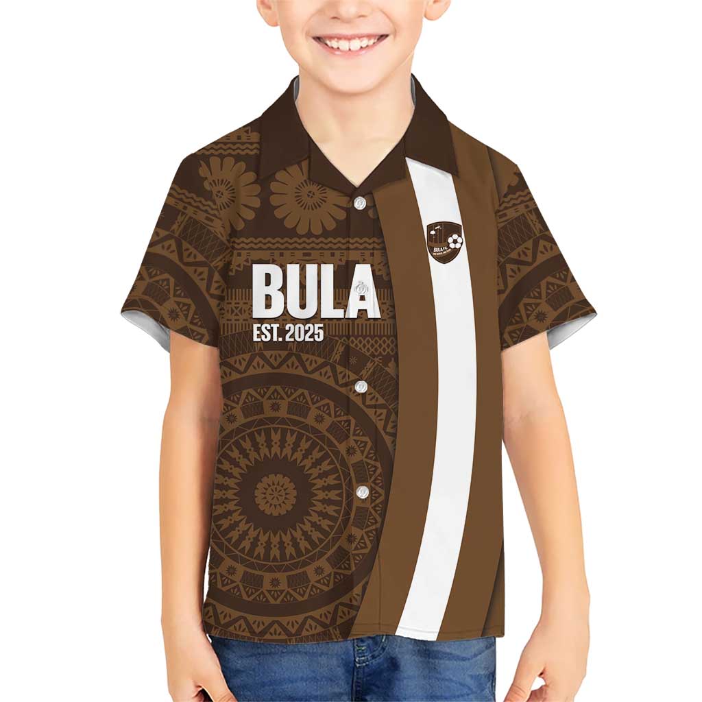 Bula Fiji Football Custom Kid Hawaiian Shirt One Vanua One Team Tapa Pattern