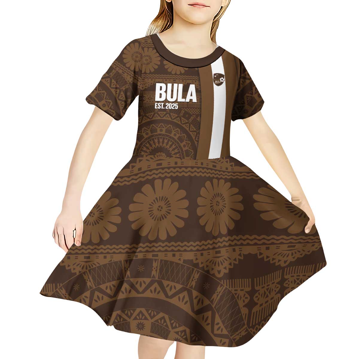 Bula Fiji Football Custom Kid Short Sleeve Dress One Vanua One Team Tapa Pattern LT14 - Polynesian Pride