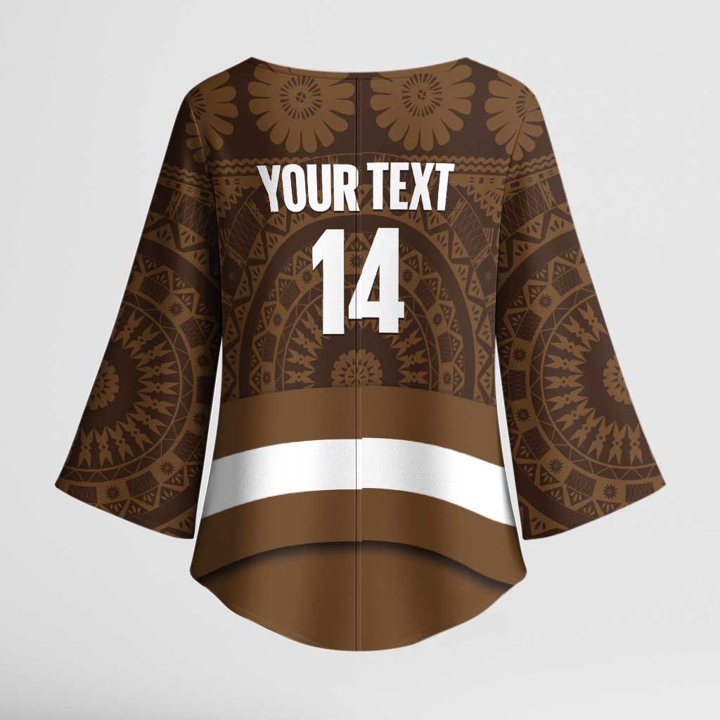 Bula Fiji Football Custom Kimono Sleeve Blouse One Vanua One Team Tapa Pattern LT14 - Polynesian Pride