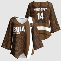 Bula Fiji Football Custom Kimono Sleeve Blouse One Vanua One Team Tapa Pattern LT14 - Polynesian Pride