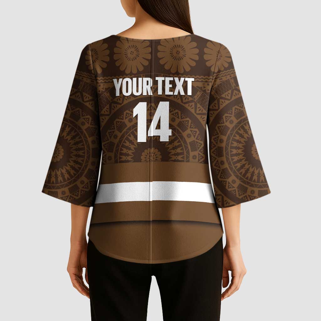 Bula Fiji Football Custom Kimono Sleeve Blouse One Vanua One Team Tapa Pattern LT14 - Polynesian Pride