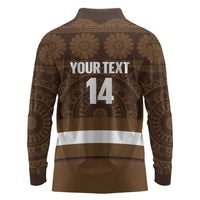 Bula Fiji Football Custom Long Sleeve Polo Shirt One Vanua One Team Tapa Pattern
