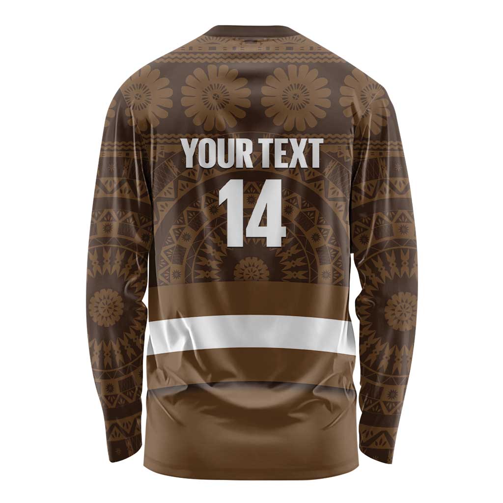Bula Fiji Football Custom Long Sleeve Shirt One Vanua One Team Tapa Pattern LT14 - Polynesian Pride