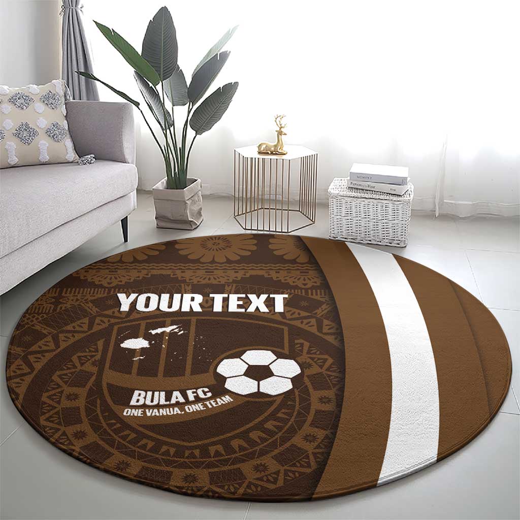 Bula Fiji Football Custom Round Carpet One Vanua One Team Tapa Pattern