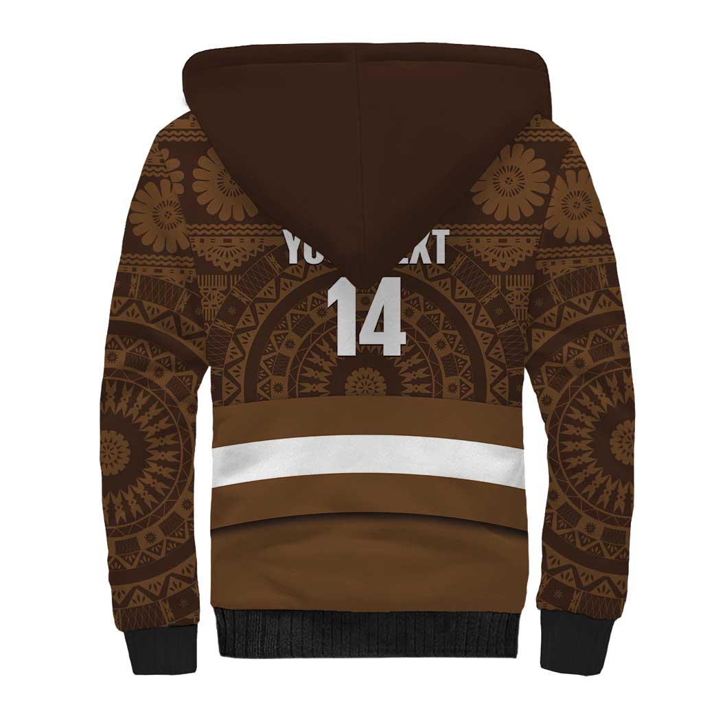 Bula Fiji Football Custom Sherpa Hoodie One Vanua One Team Tapa Pattern