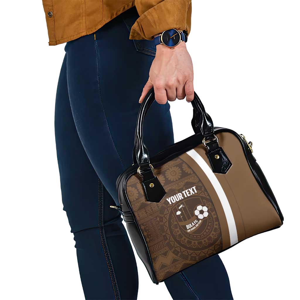 Bula Fiji Football Custom Shoulder Handbag One Vanua One Team Tapa Pattern