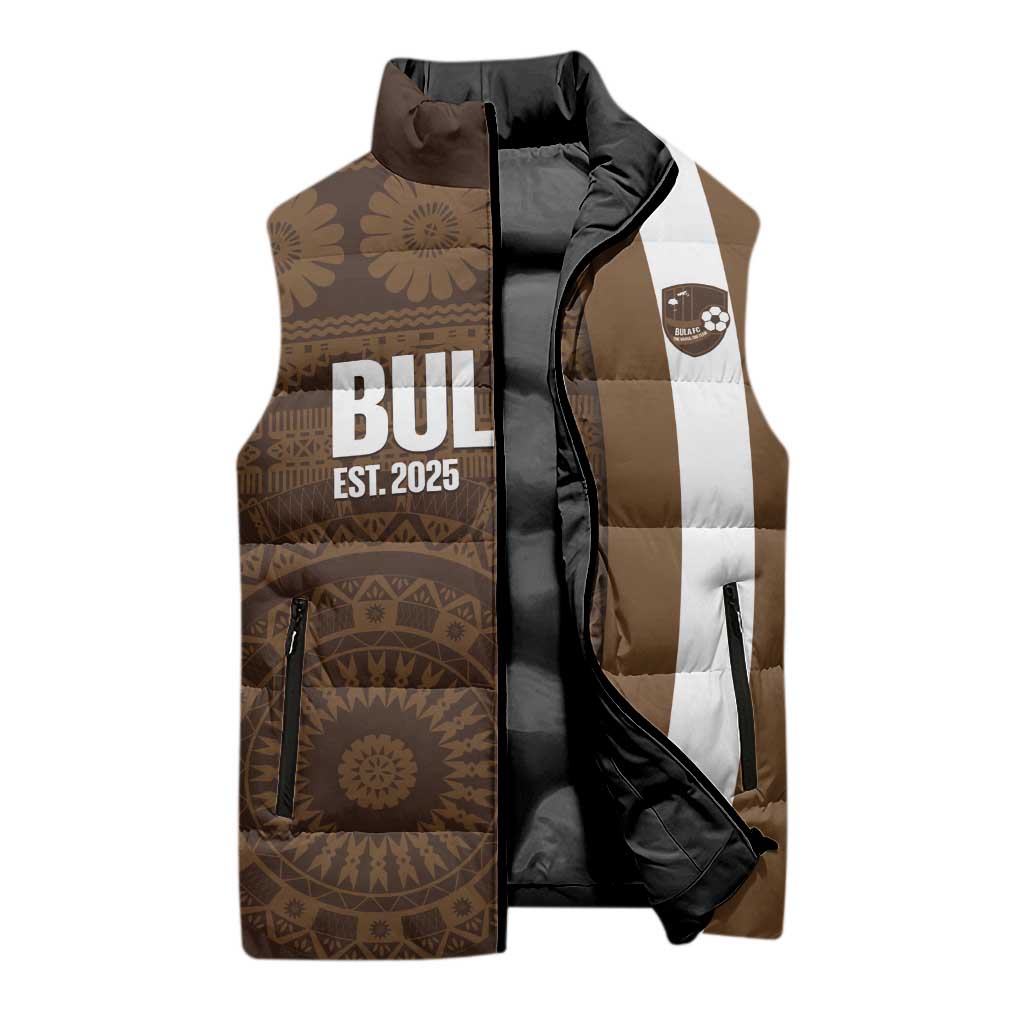Bula Fiji Football Custom Sleeveless Puffer Jacket One Vanua One Team Tapa Pattern