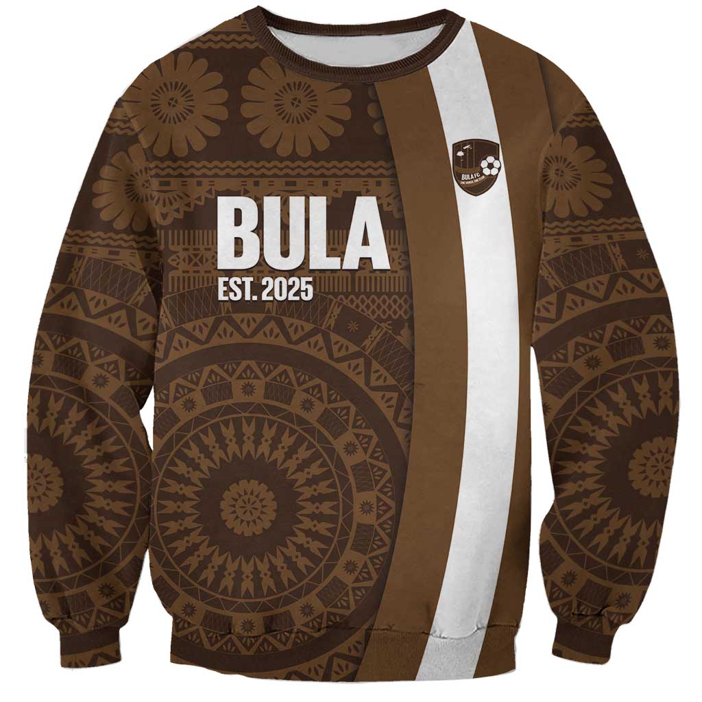 Bula Fiji Football Custom Sweatshirt One Vanua One Team Tapa Pattern
