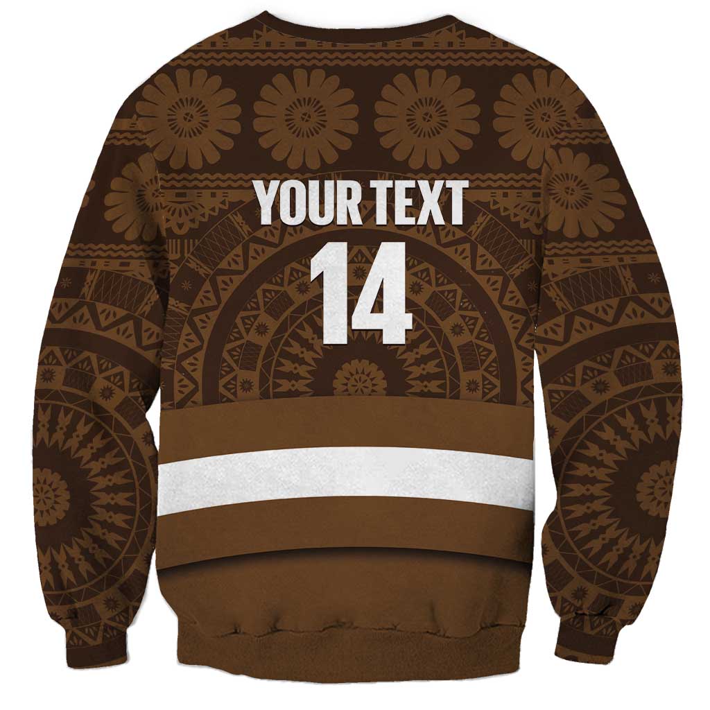 Bula Fiji Football Custom Sweatshirt One Vanua One Team Tapa Pattern