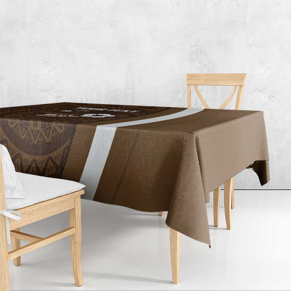 Bula Fiji Football Custom Tablecloth One Vanua One Team Tapa Pattern