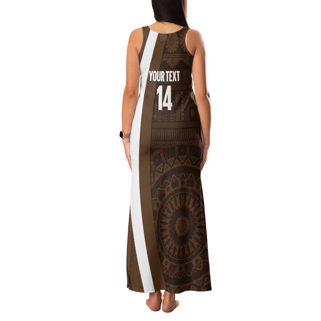 Bula Fiji Football Custom Tank Maxi Dress One Vanua One Team Tapa Pattern