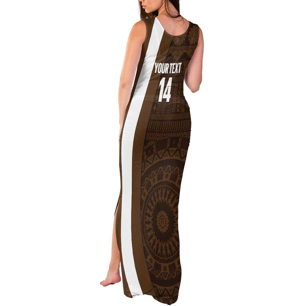 Bula Fiji Football Custom Tank Maxi Dress One Vanua One Team Tapa Pattern