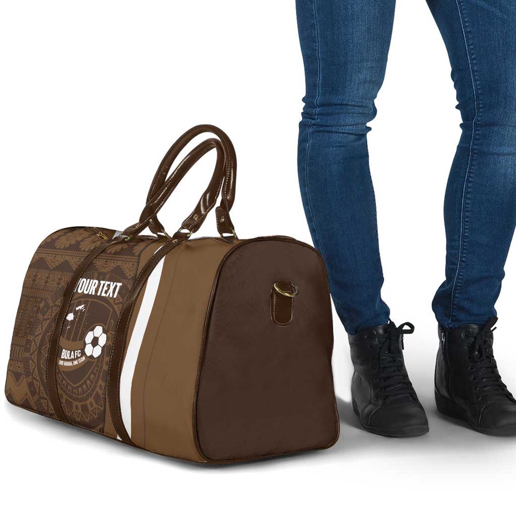 Bula Fiji Football Custom Travel Bag One Vanua One Team Tapa Pattern