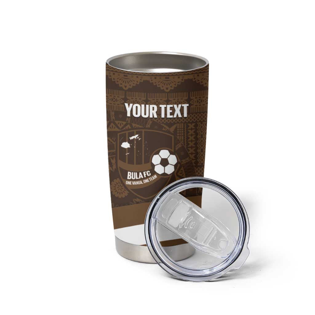 Bula Fiji Football Custom Tumbler Cup One Vanua One Team Tapa Pattern