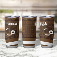 Bula Fiji Football Custom Tumbler Cup One Vanua One Team Tapa Pattern
