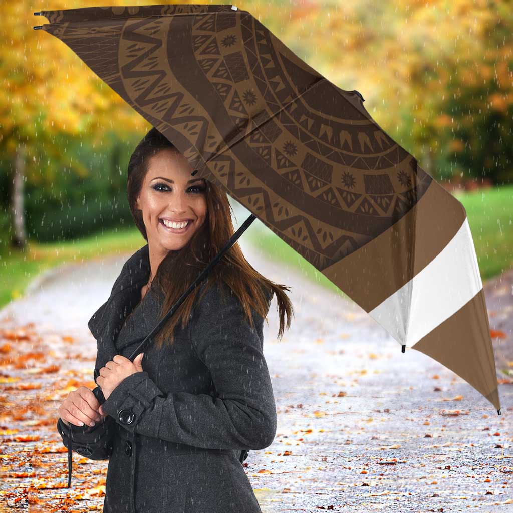 Bula Fiji Football Custom Umbrella One Vanua One Team Tapa Pattern