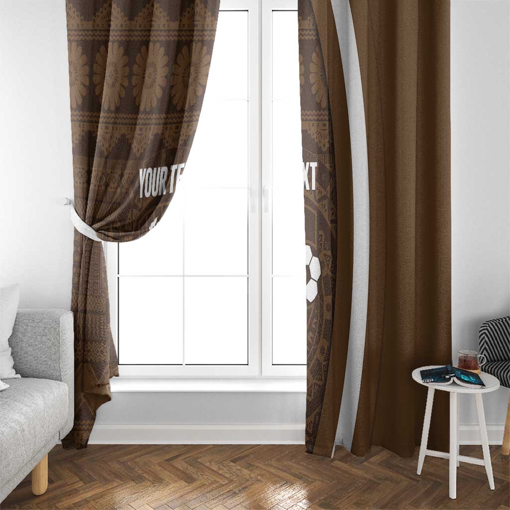 Bula Fiji Football Custom Window Curtain One Vanua One Team Tapa Pattern