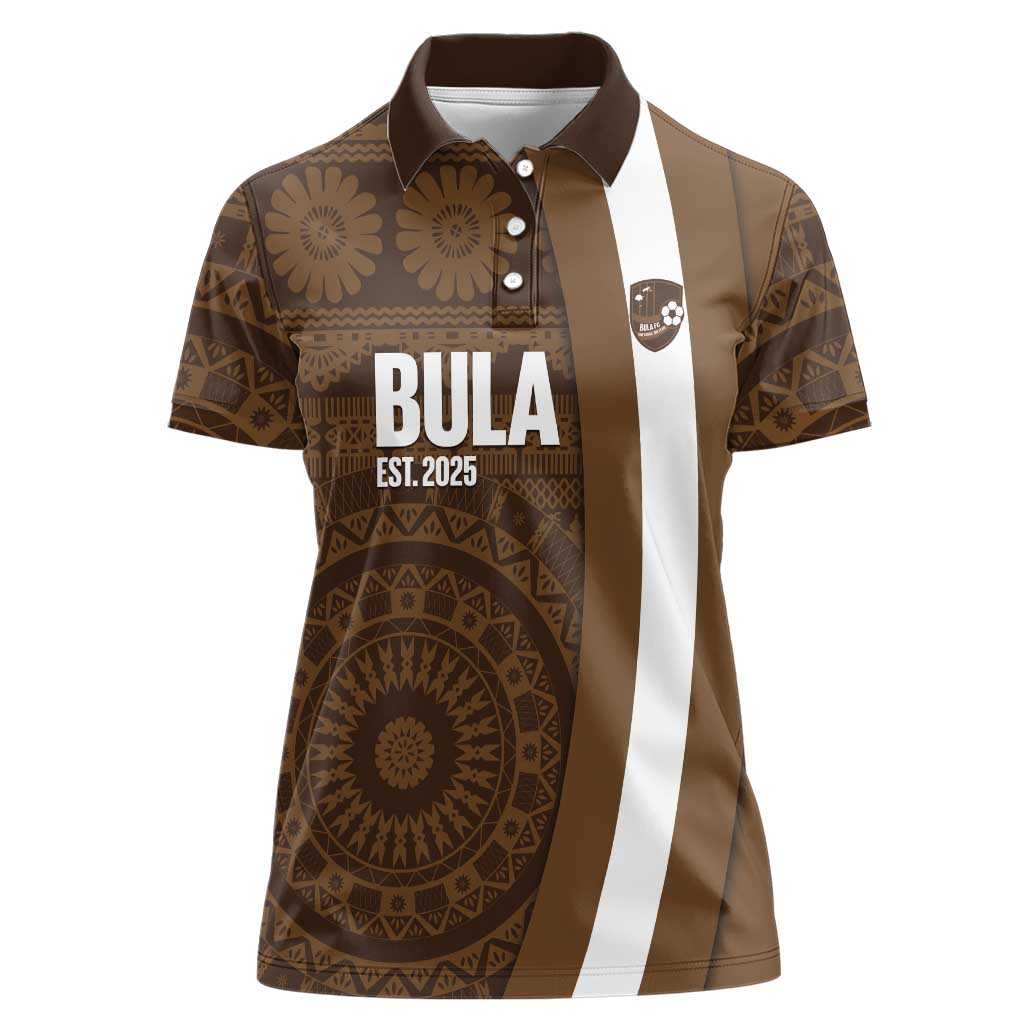 Bula Fiji Football Custom Women Polo Shirt One Vanua One Team Tapa Pattern