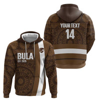 Bula Fiji Football Custom Zip Hoodie One Vanua One Team Tapa Pattern