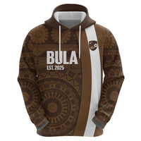 Bula Fiji Football Custom Zip Hoodie One Vanua One Team Tapa Pattern