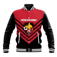 Hekari Papua New Guinea Football Custom Baseball Jacket Go PNG Red Army LT14 Unisex Red - Polynesian Pride