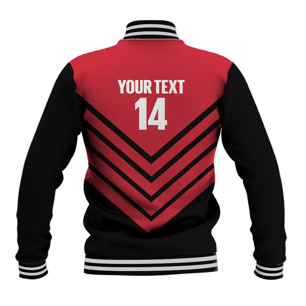 Hekari Papua New Guinea Football Custom Baseball Jacket Go PNG Red Army LT14 - Polynesian Pride