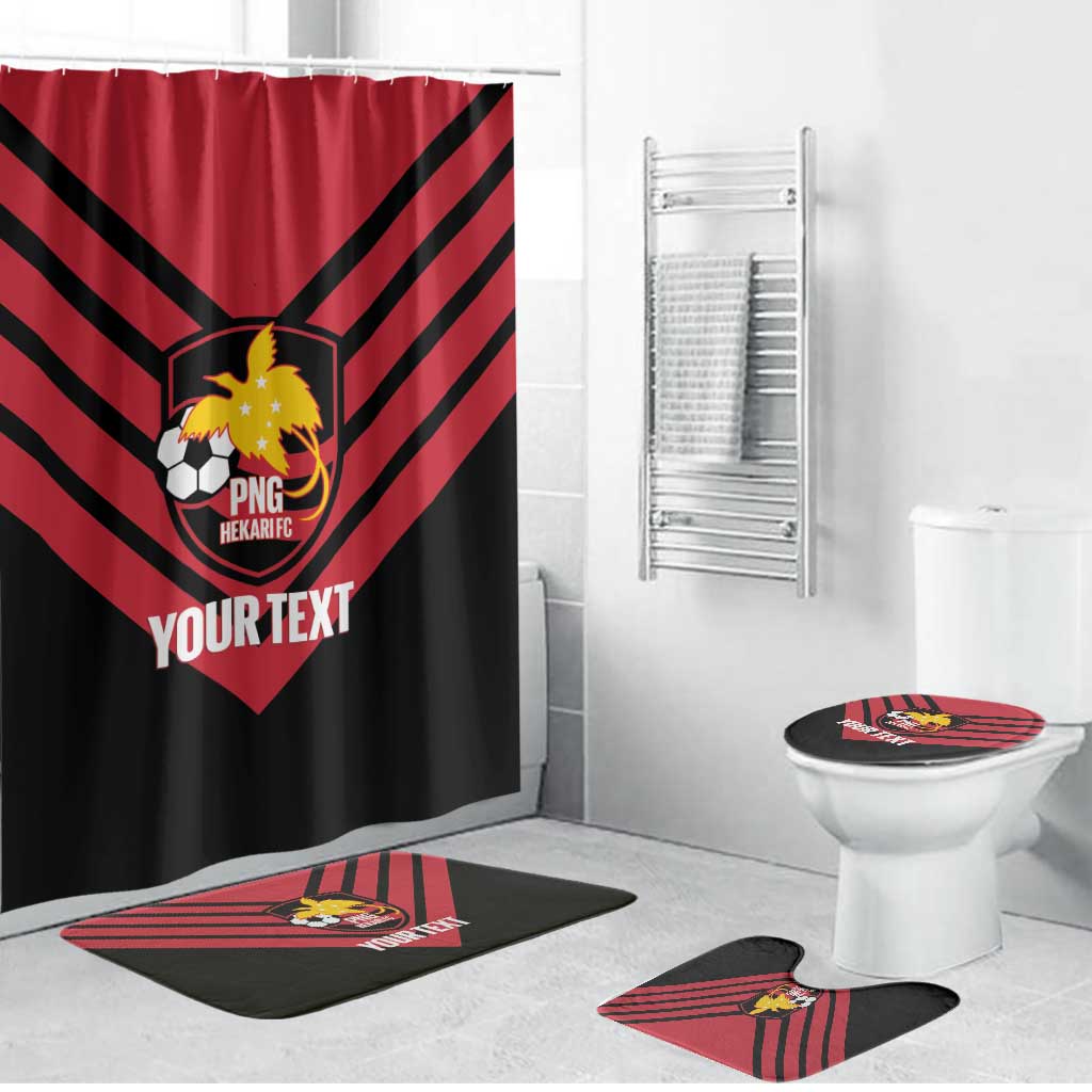 Hekari Papua New Guinea Football Custom Bathroom Set Go PNG Red Army LT14 Bathroom Set (4 pcs) Red - Polynesian Pride
