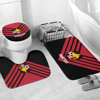 Hekari Papua New Guinea Football Custom Bathroom Set Go PNG Red Army LT14 Mat Set Only (3 pcs) One Size Red - Polynesian Pride