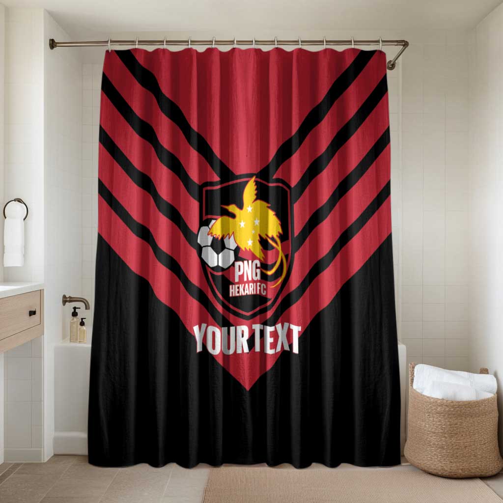 Hekari Papua New Guinea Football Custom Bathroom Set Go PNG Red Army LT14 Shower Curtain Only Red - Polynesian Pride