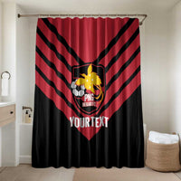 Hekari Papua New Guinea Football Custom Bathroom Set Go PNG Red Army LT14 Shower Curtain Only Red - Polynesian Pride