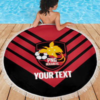 Hekari Papua New Guinea Football Custom Beach Blanket Go PNG Red Army