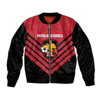 Hekari Papua New Guinea Football Custom Bomber Jacket Go PNG Red Army LT14 Unisex Red - Polynesian Pride