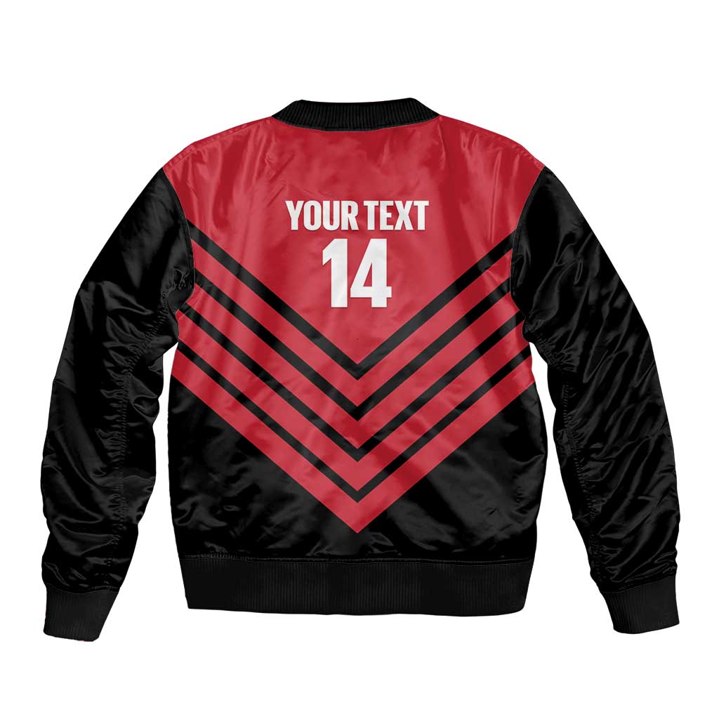 Hekari Papua New Guinea Football Custom Bomber Jacket Go PNG Red Army LT14 - Polynesian Pride