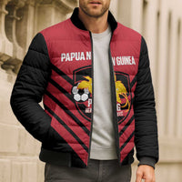 Hekari Papua New Guinea Football Custom Bomber Puffer Jacket Go PNG Red Army LT14 - Polynesian Pride