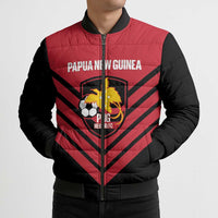 Hekari Papua New Guinea Football Custom Bomber Puffer Jacket Go PNG Red Army LT14 - Polynesian Pride