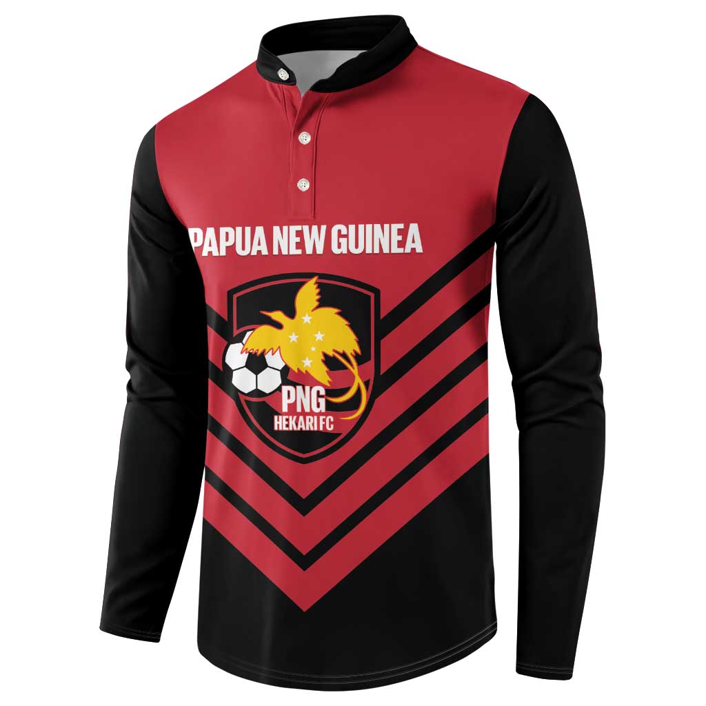 Hekari Papua New Guinea Football Custom Button Sweatshirt Go PNG Red Army