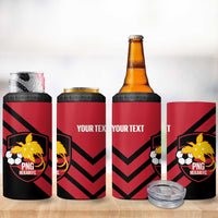 Hekari Papua New Guinea Football Custom 4 in 1 Can Cooler Tumbler Go PNG Red Army