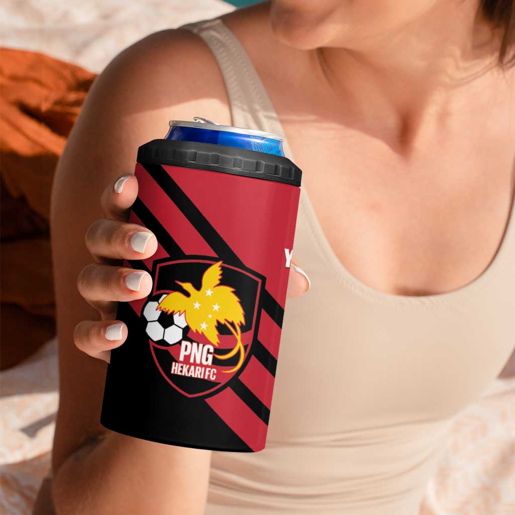 Hekari Papua New Guinea Football Custom 4 in 1 Can Cooler Tumbler Go PNG Red Army