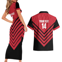 Hekari Papua New Guinea Football Custom Couples Matching Short Sleeve Bodycon Dress and Hawaiian Shirt Go PNG Red Army